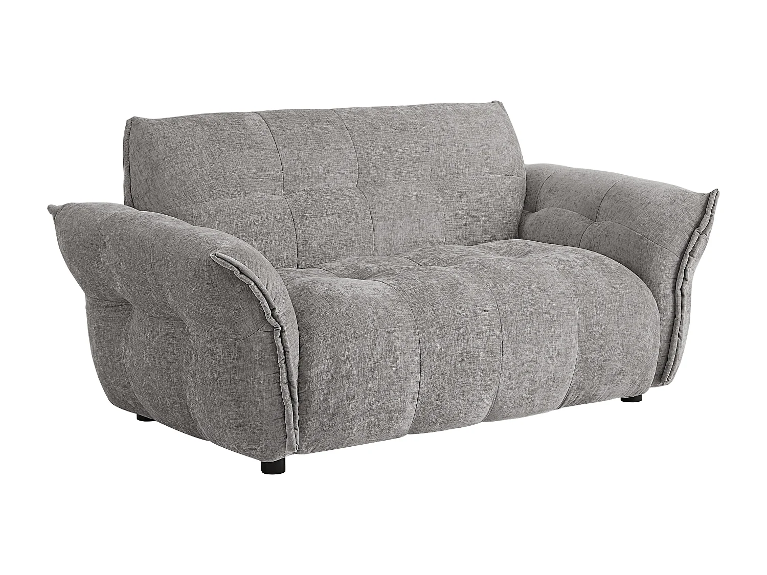 Canapé 2 places en tissu chiné gris NAPIZO