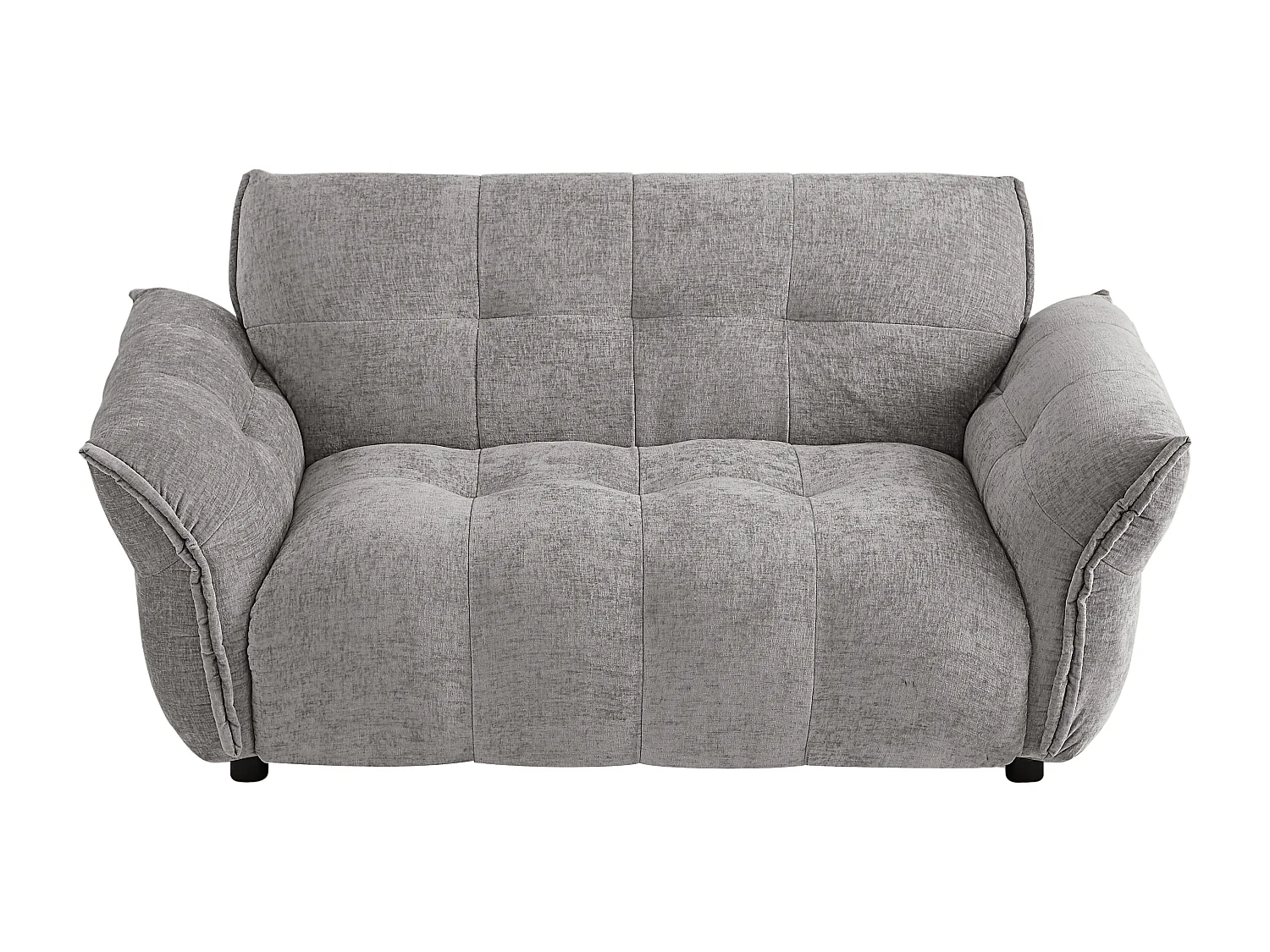 Canapé 2 places en tissu chiné gris NAPIZO