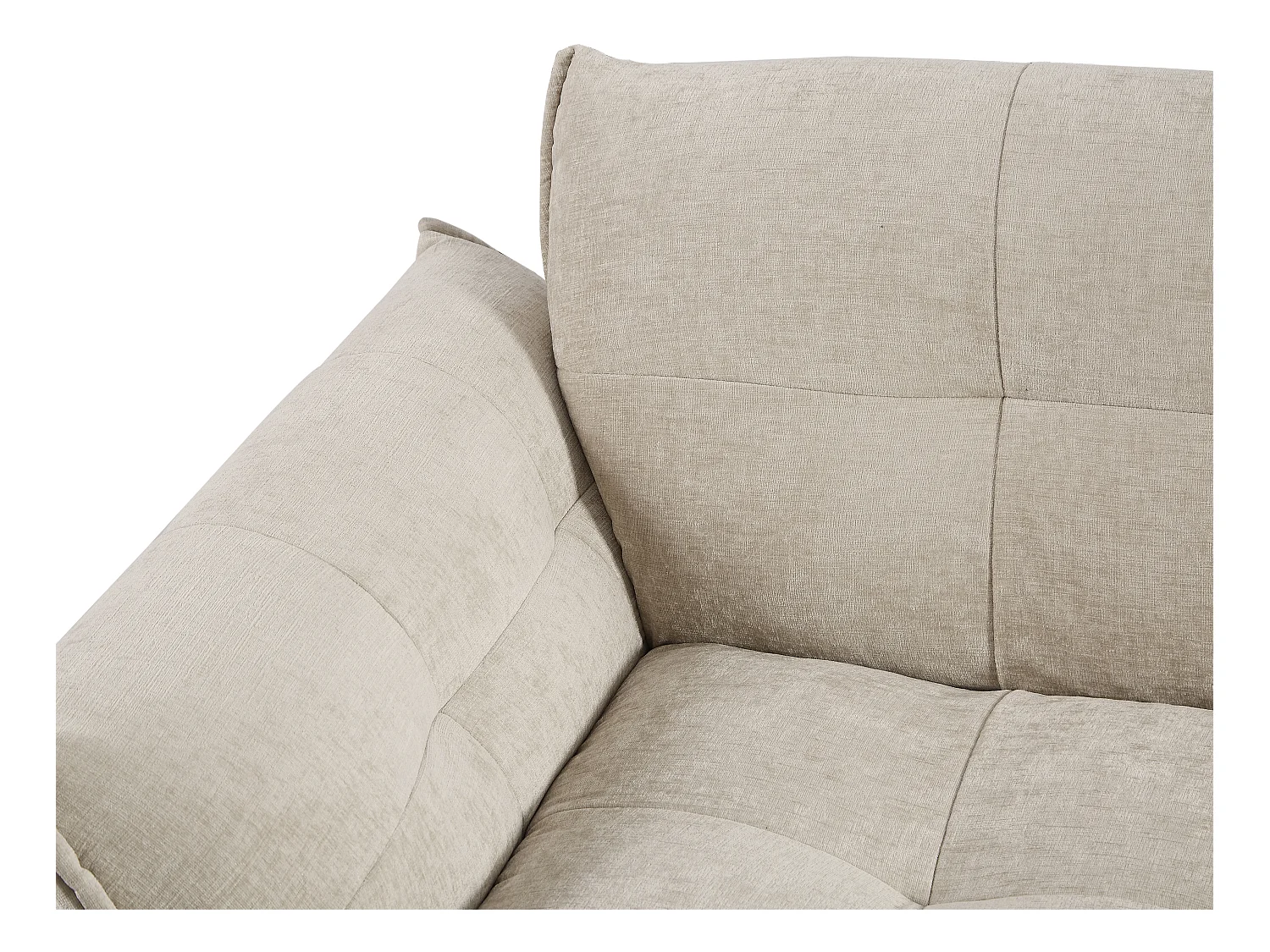 Sofá rinconera (ángulo izquierdo) de tela jaspeado beige NAPIZO