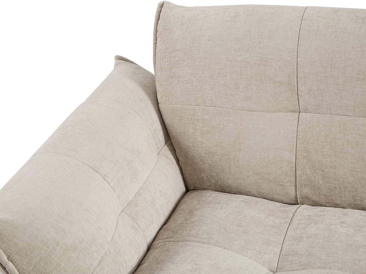 Canapé d'angle gauche en tissu chiné beige NAPIZO