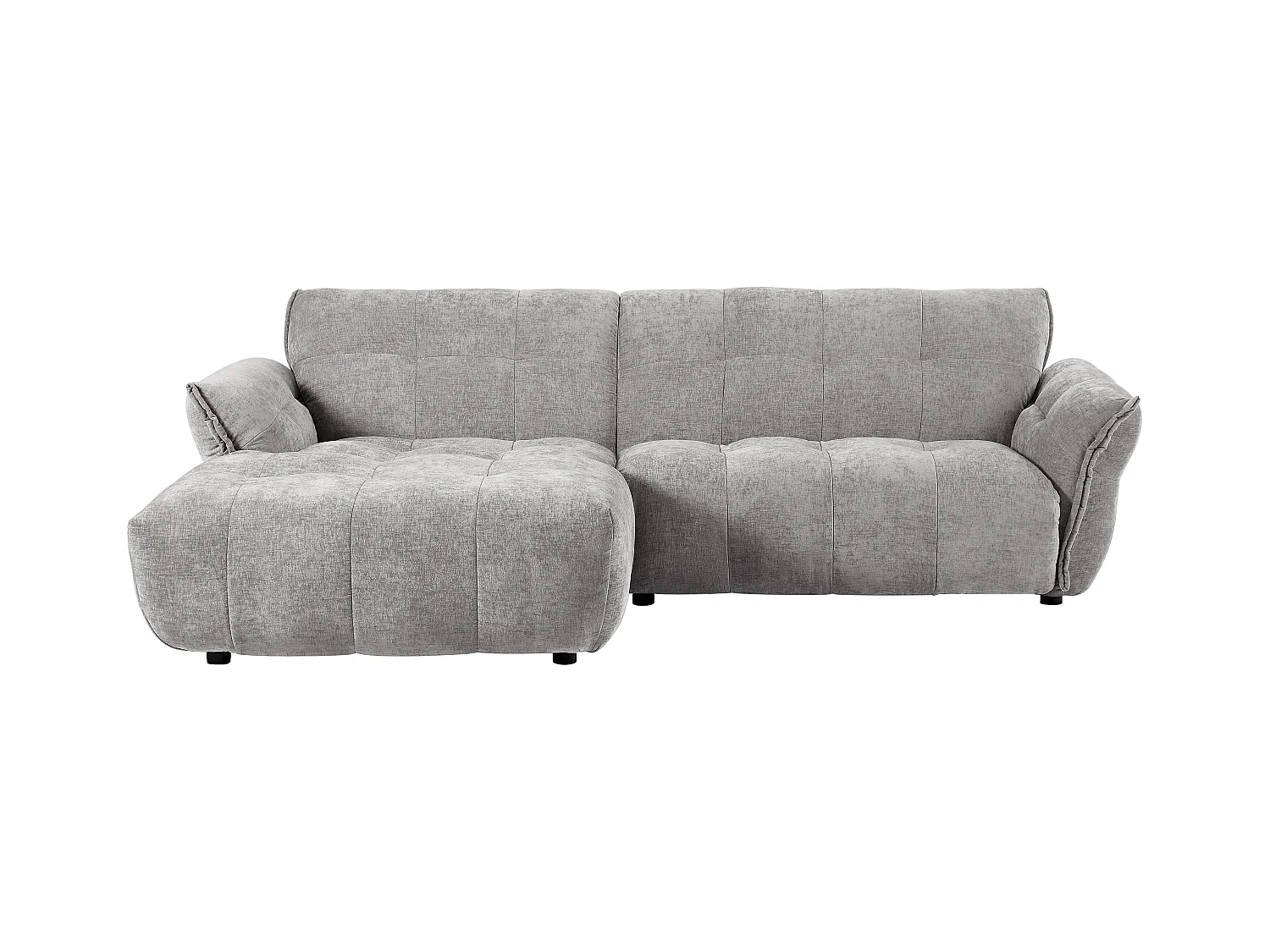 Sofá rinconera (ángulo izquierdo) de tela jaspeado gris NAPIZO