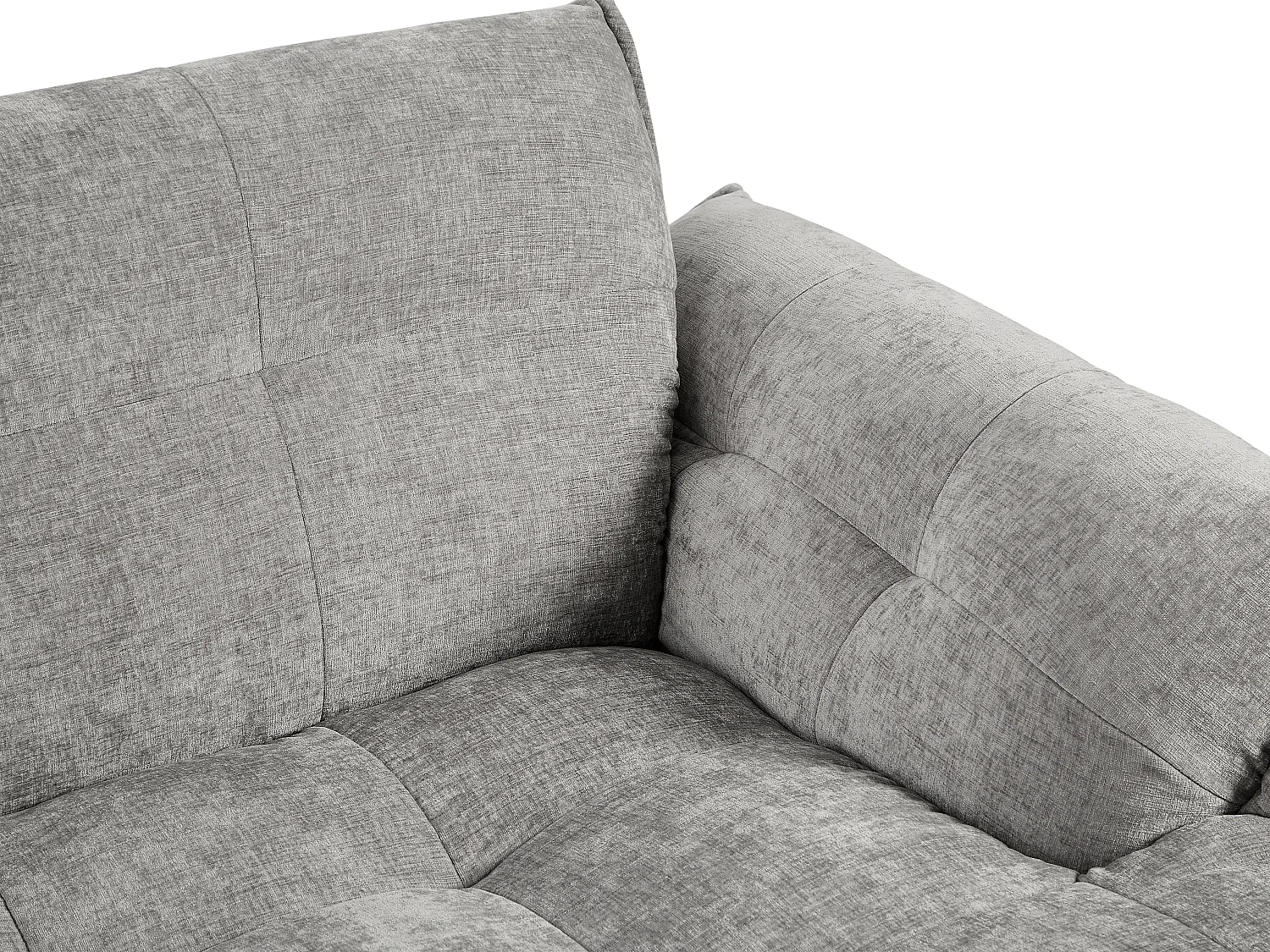 Canapé d'angle gauche en tissu chiné gris NAPIZO