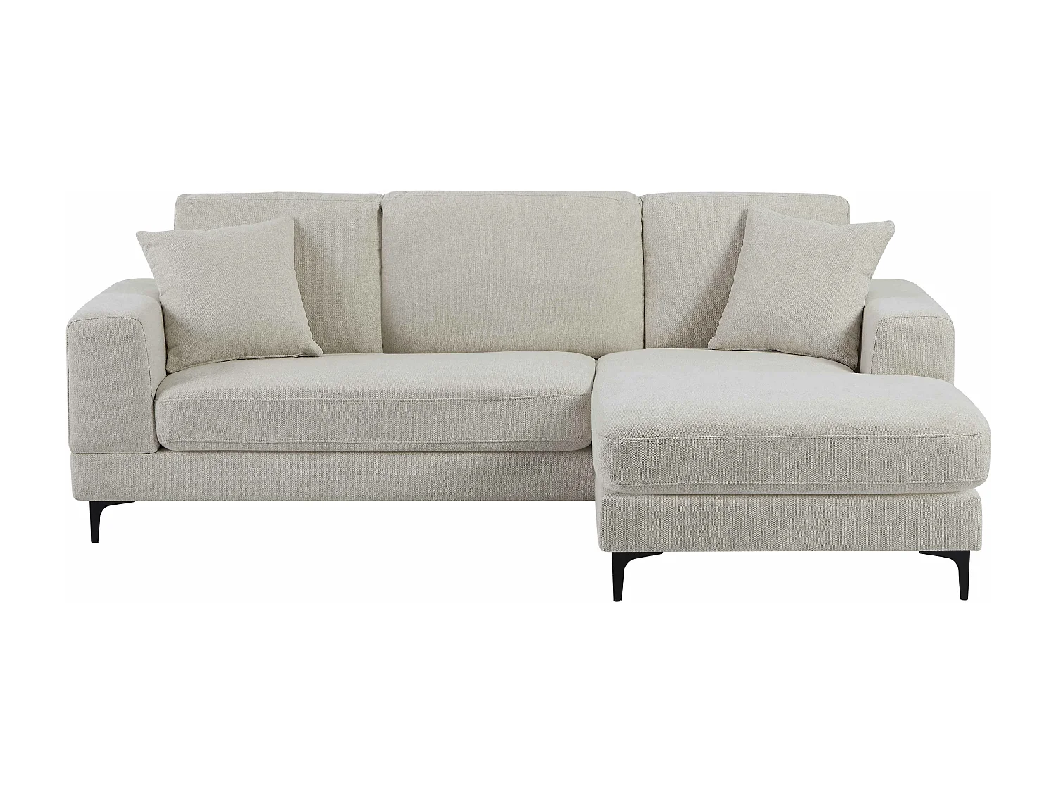 Ecksofa - Ecke wechselbar - Strukturstoff - Beige - JAMOLO