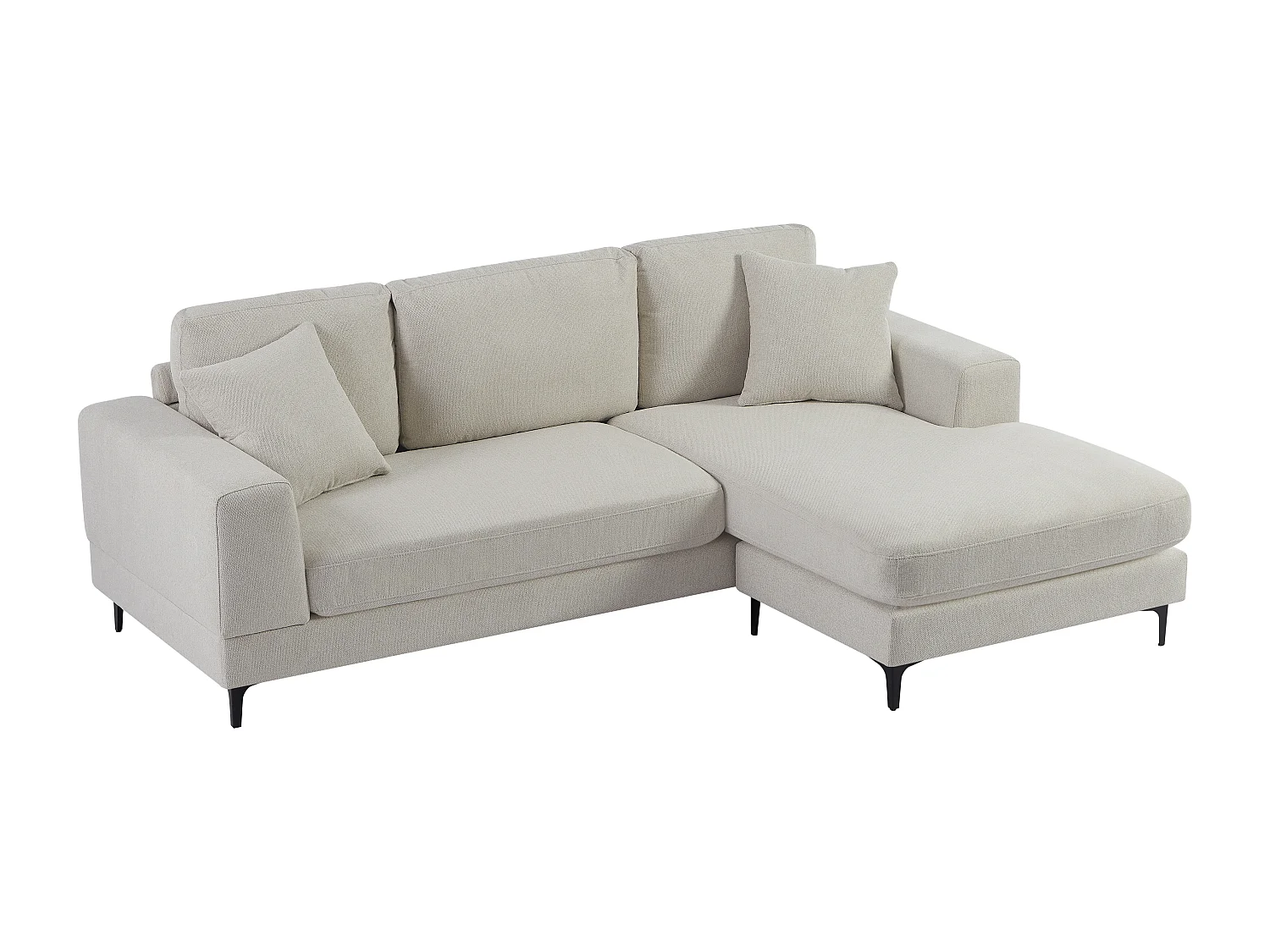 Ecksofa - Ecke wechselbar - Strukturstoff - Beige - JAMOLO