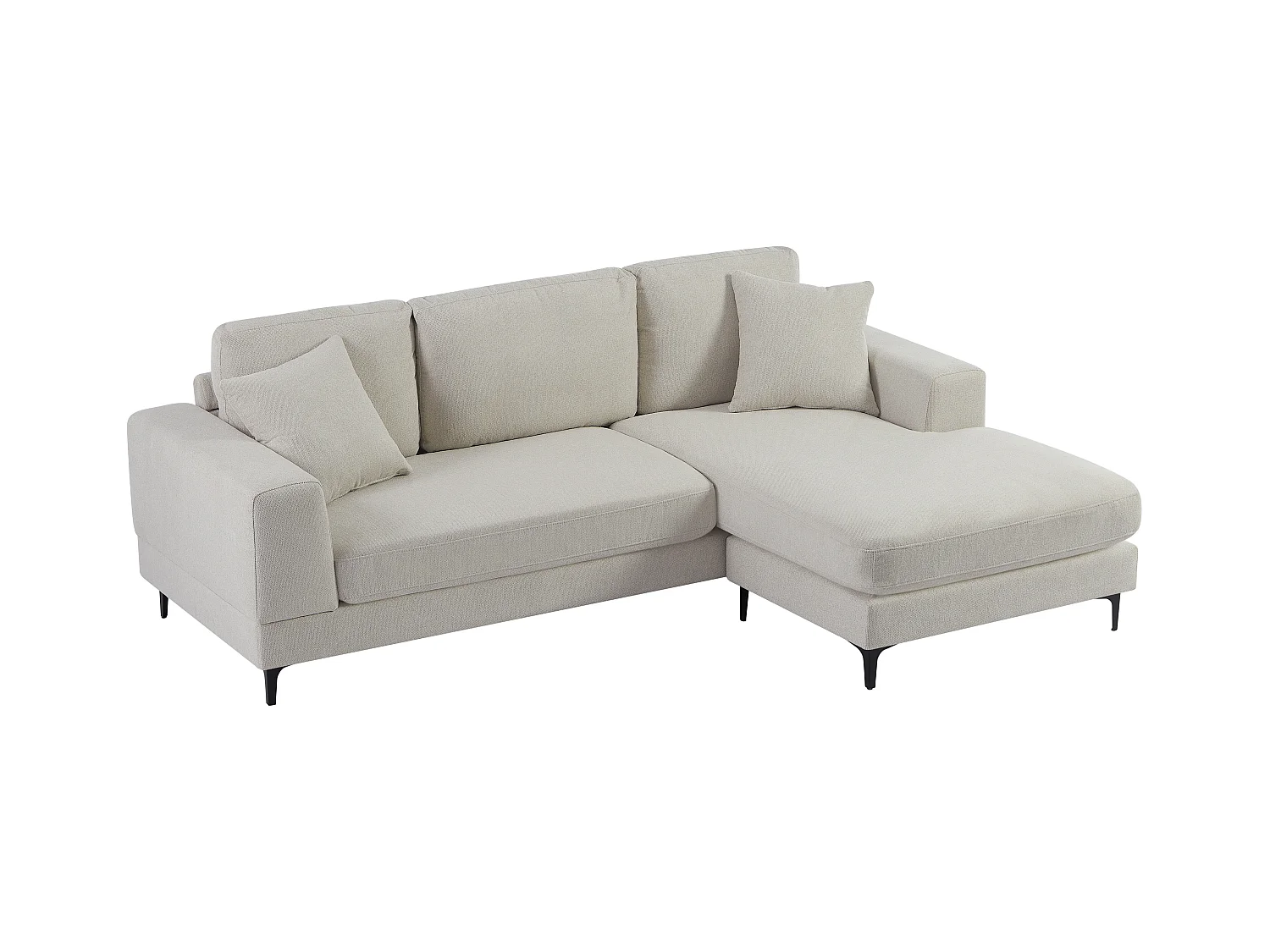 Zitbank met omkeerbare hoek in beige textuurstof - JAMOLO
