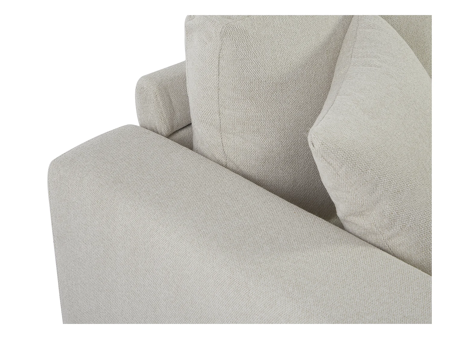 Zitbank met omkeerbare hoek in beige textuurstof - JAMOLO
