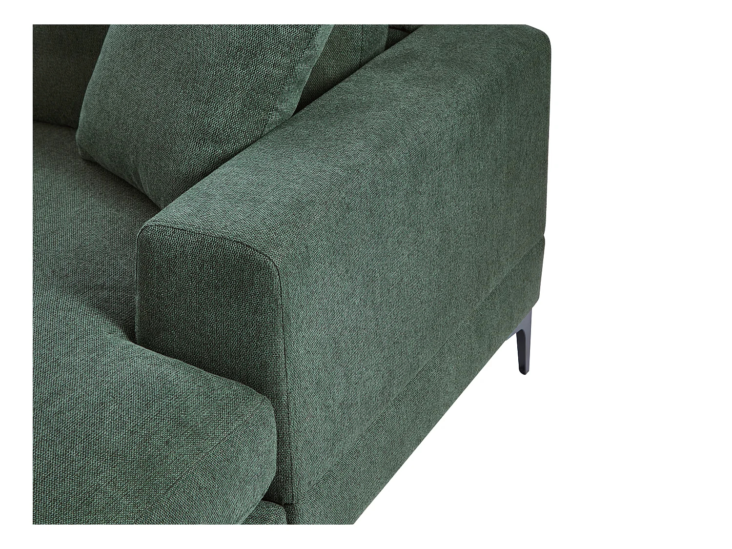 Sofá rinconera reversible de tela texturizada verde JAMOLO
