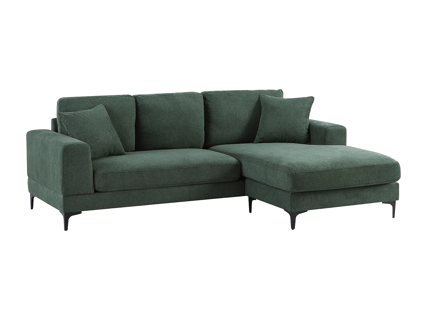 Divano angolare reversibile in Tessuto testurizzato Verde - JAMOLO