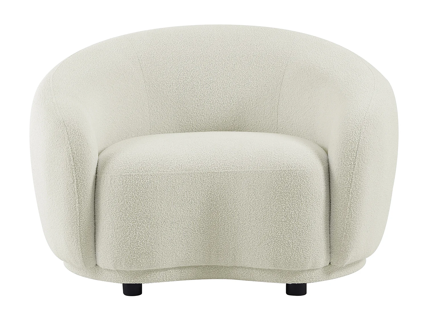 Poltrona em tecido bouclé branco marfim - BOVANA de Pascal Morabito