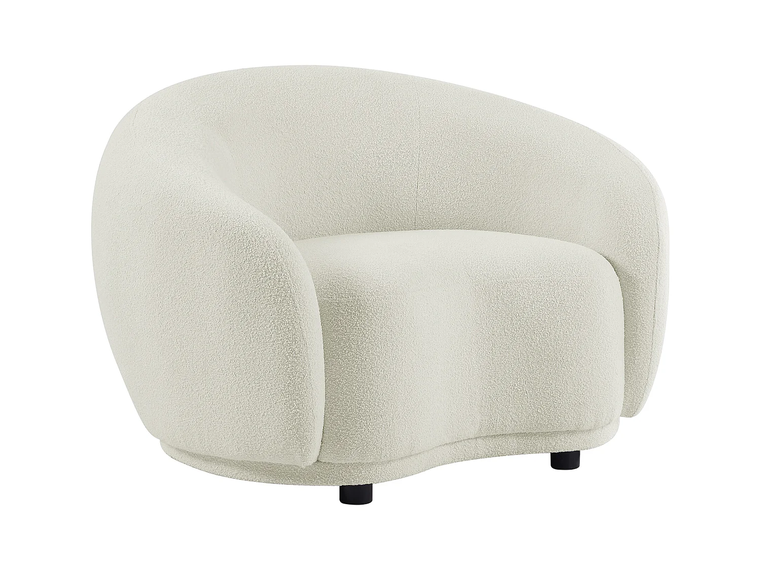 Fauteuil en tissu bouclette blanc ivoire BOVANA de Pascal Morabito