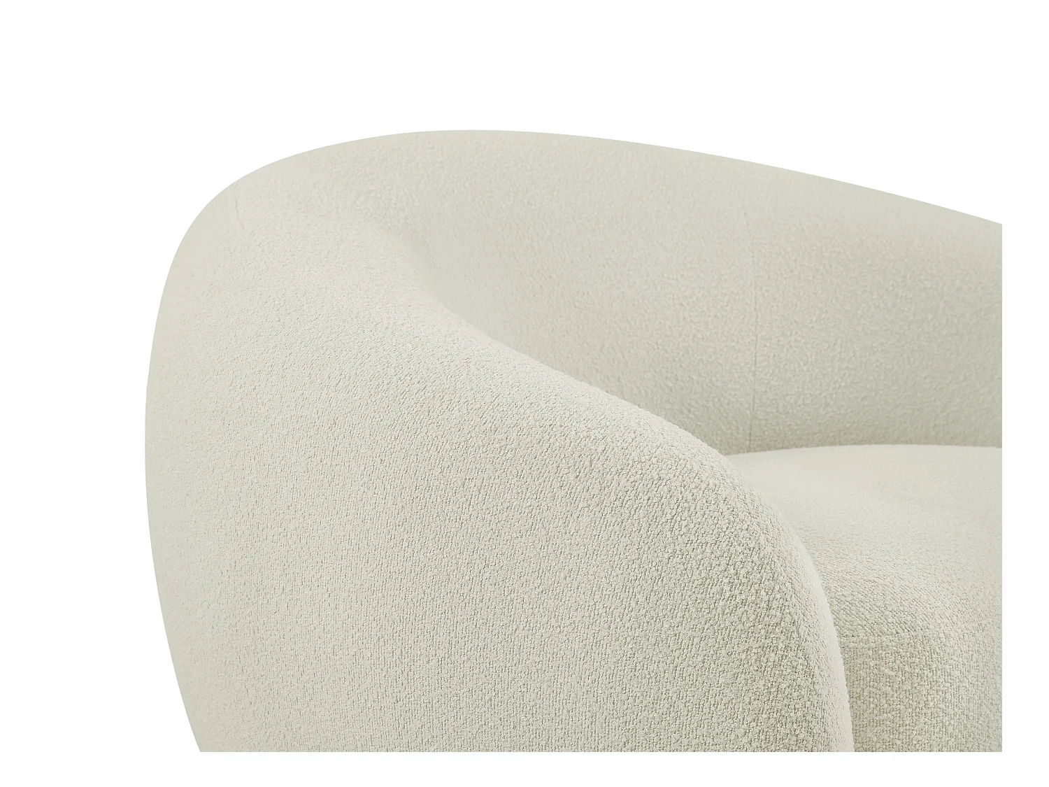 Fauteuil en tissu bouclette blanc ivoire BOVANA de Pascal Morabito