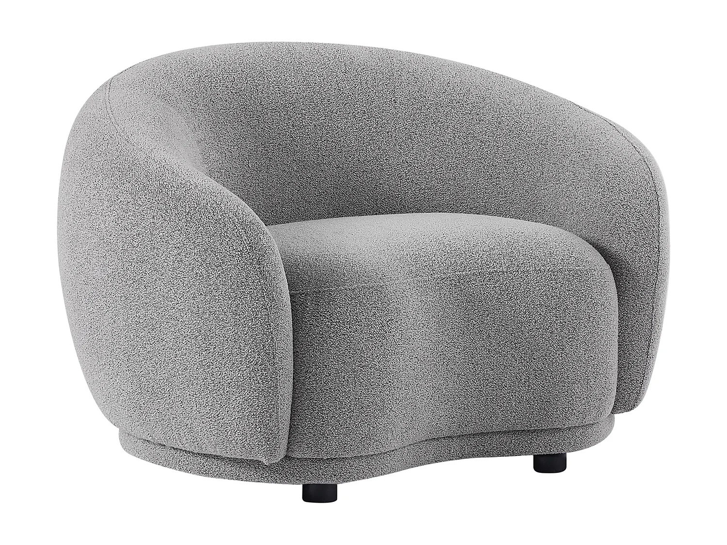 Fauteuil en tissu bouclette gris BOVANA de Pascal Morabito