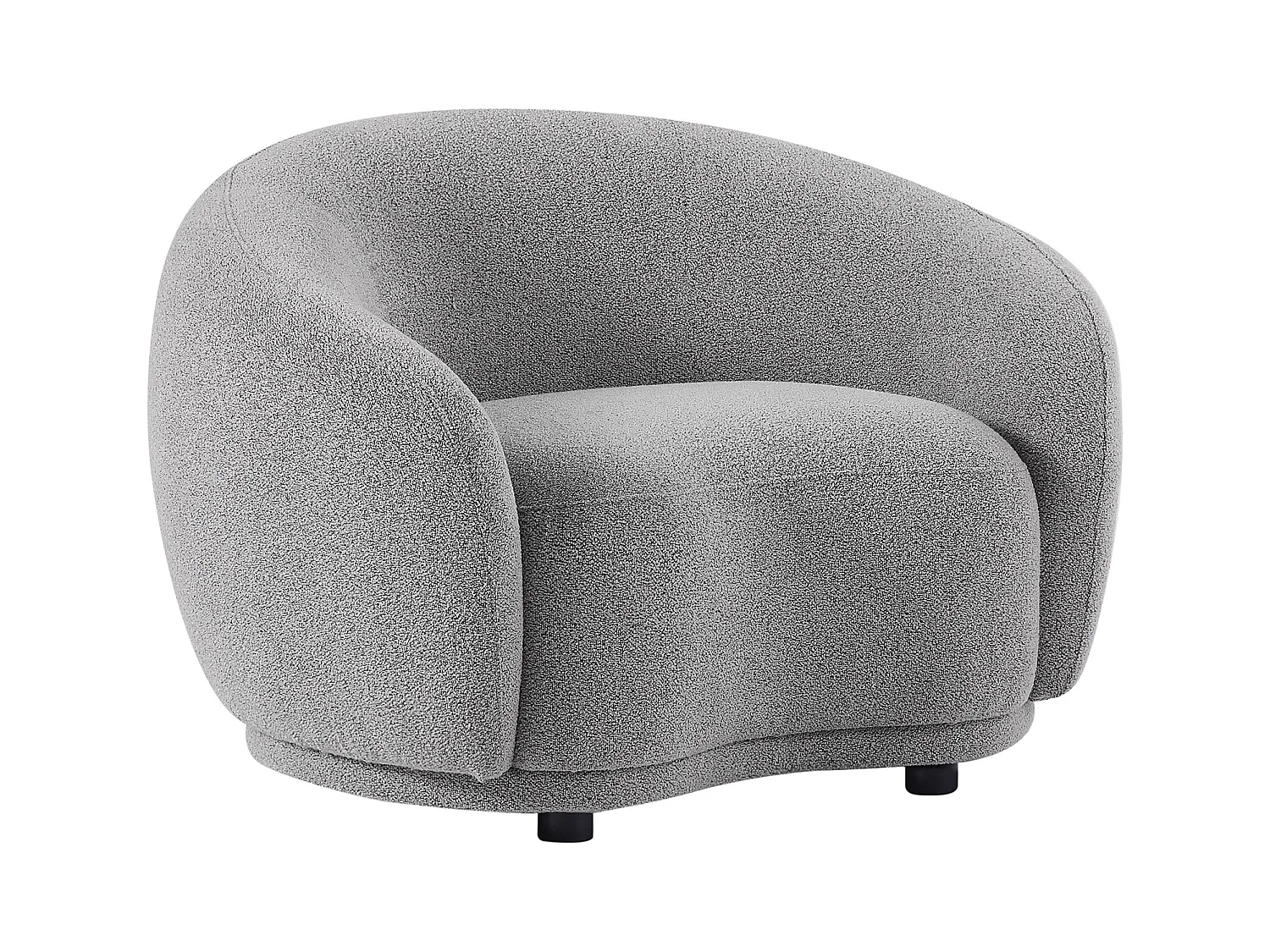 Fauteuil in grijs bouclé BOVANA van Pascal Morabito