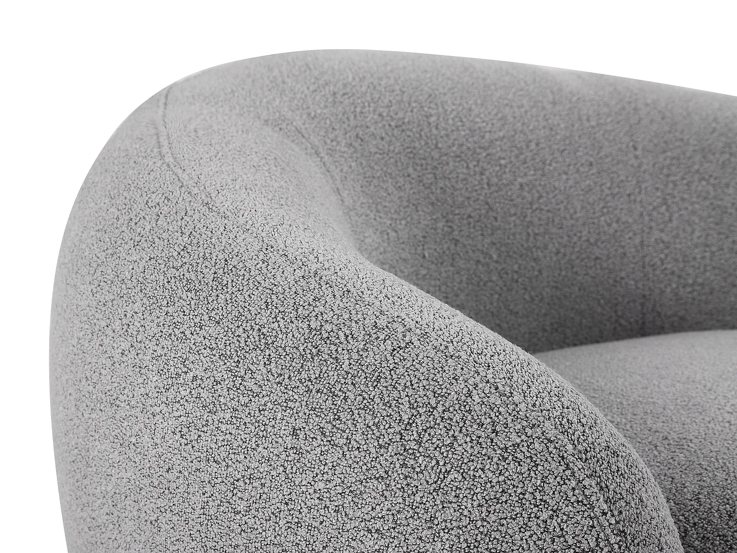 Fauteuil in grijs bouclé BOVANA van Pascal Morabito