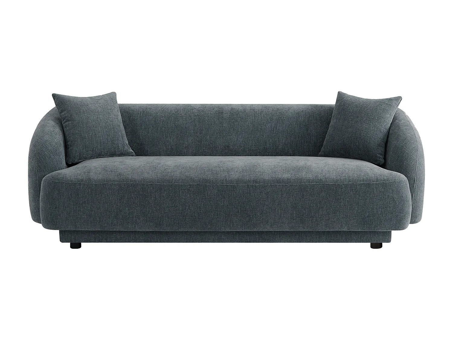 Sofá de 3 lugares em veludo texturizado cinza - KIMANTI