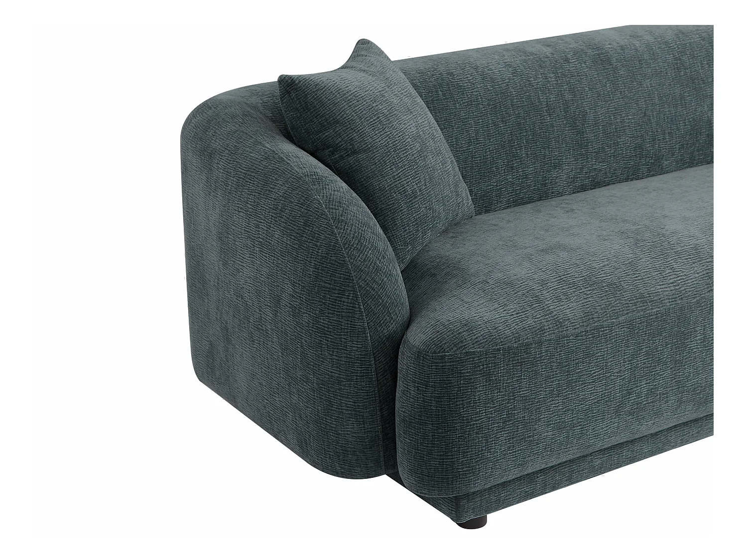 Sofá de 3 lugares em veludo texturizado cinza - KIMANTI