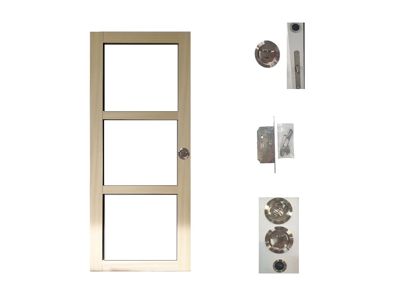Porte Coulissante Bois Ayous Vitrage Transparent H204 X L73 + Systeme A Galandage Et Kit  Finition Inclus Gd Menuiseries