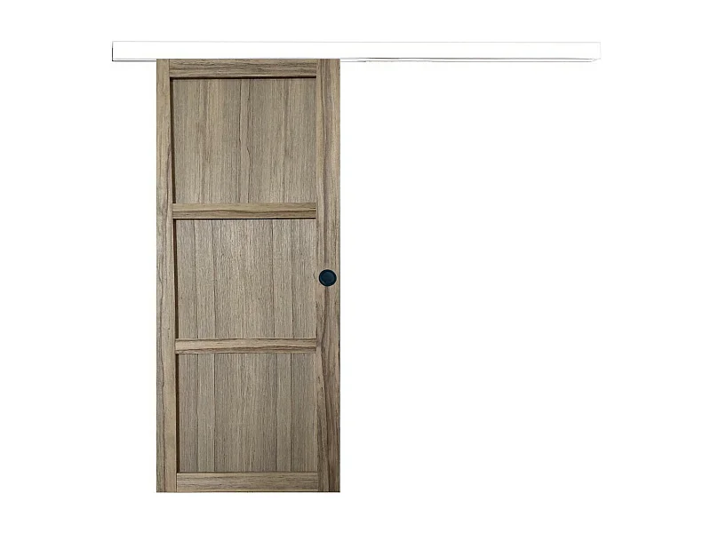 Frake Schuifdeur 3 Panelen H204 x L73 + witte aluminium rail en 2 zwarte schalen