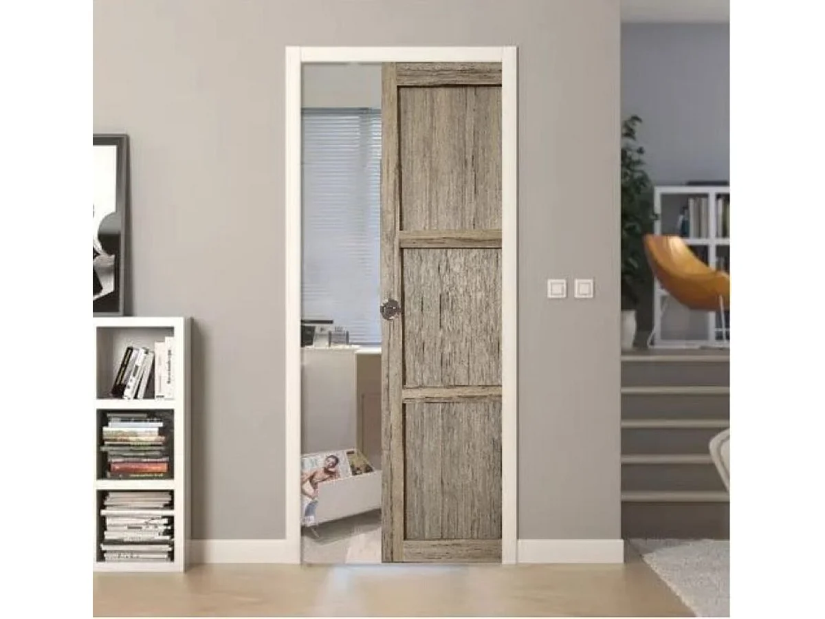 Porte Coulissante Frake 3 Panneaux  H204 X L73 + Systeme De Galandage Et Kit De Finition Inclus Gd Menuiseries