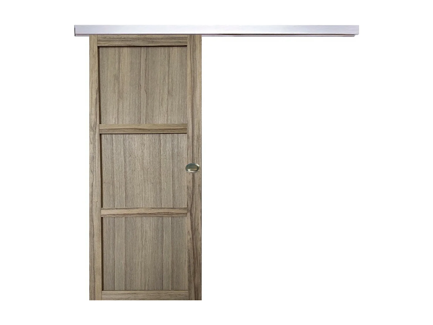 Porta Scorrevole Frake 3 Ante H204 x L83 + binario in alluminio e 2 gusci senza maniglia