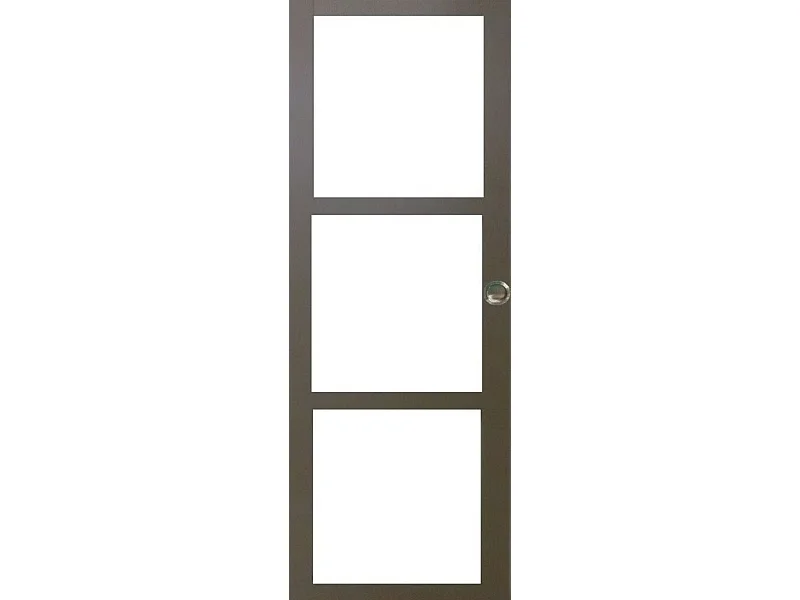 Porte Coulissante Marron Ral7006 Vitrage Transparent H204 X L83 Et Coquilles Gd Menuiseries