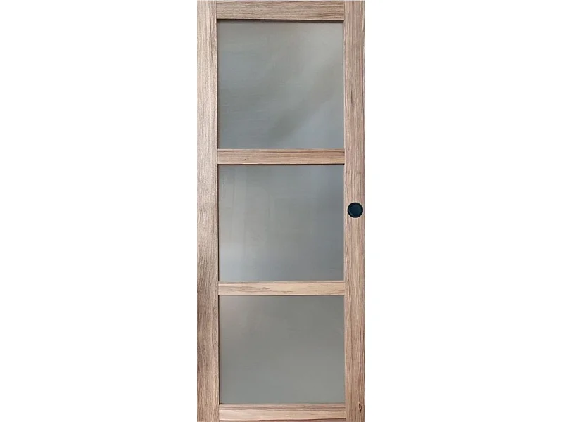 Porta Scorrevole in Vetro Frake H204 x L73 e 2 Gusci Neri