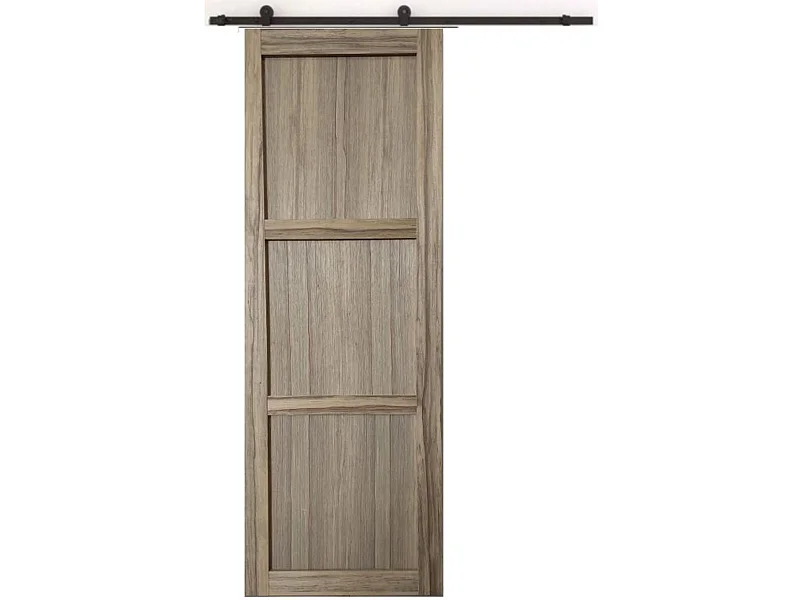 Porte Coulissante Frake 3 Panneaux  H204 X L83 + Rail A Roulette Gd Menuiseries