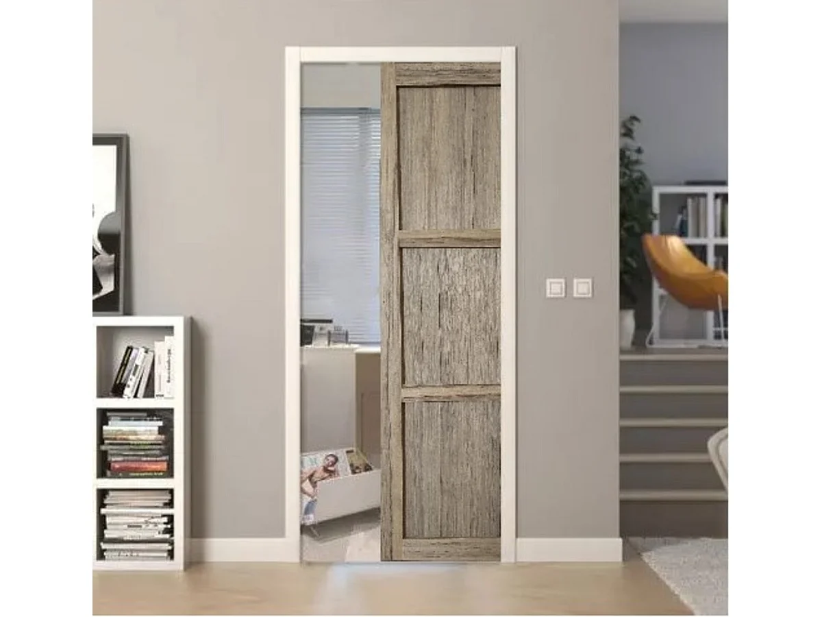 Porte Coulissante Frake 3 Panneaux  H204 X L83 + Systeme De Galandage Et Kit De Finition Inclus Gd Menuiseries