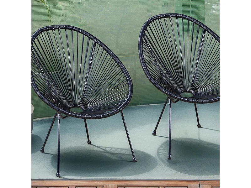 Set de 2 chaises Noir ACAPULCO