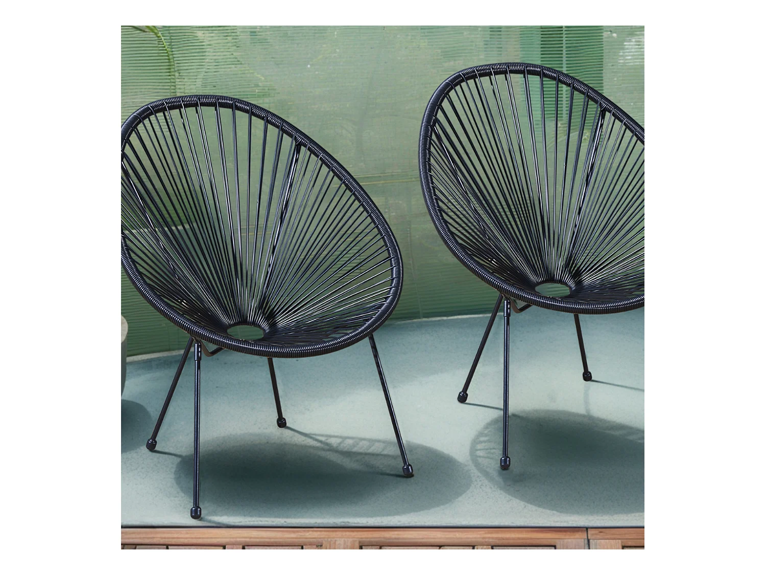 Set de 2 chaises Noir ACAPULCO
