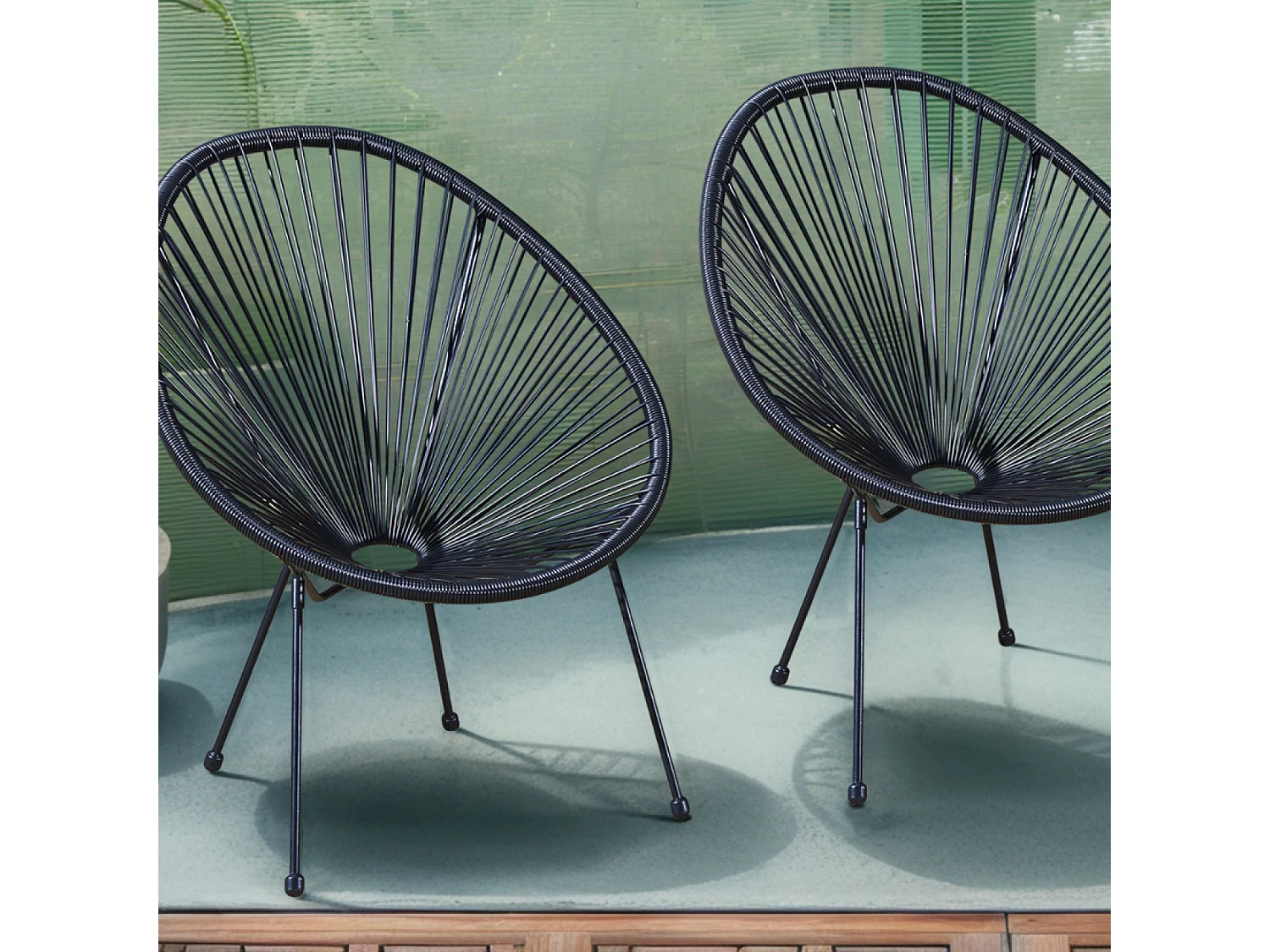 Set de 2 chaises Noir ACAPULCO