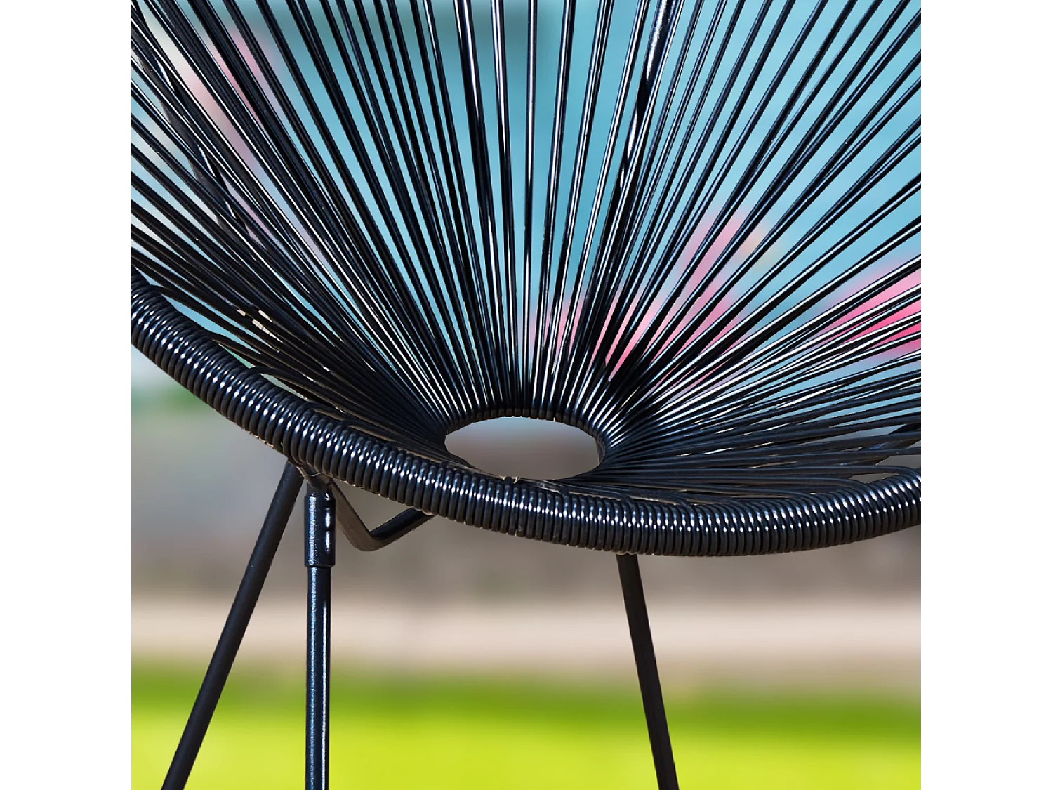 Set van 2 Tuinstoelen Zwart ACAPULCO Stijl Eigentijds Buiten