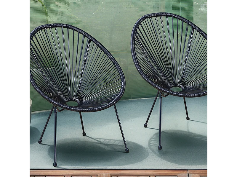 Set de 2 chaises Noir ACAPULCO