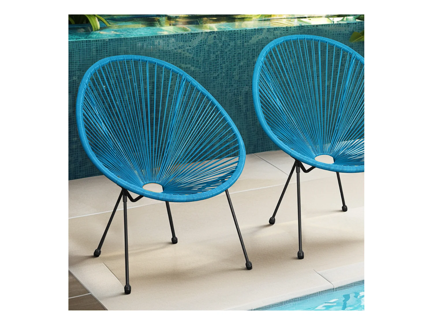 Set di 2 sedie da giardino blu ACAPULCO
