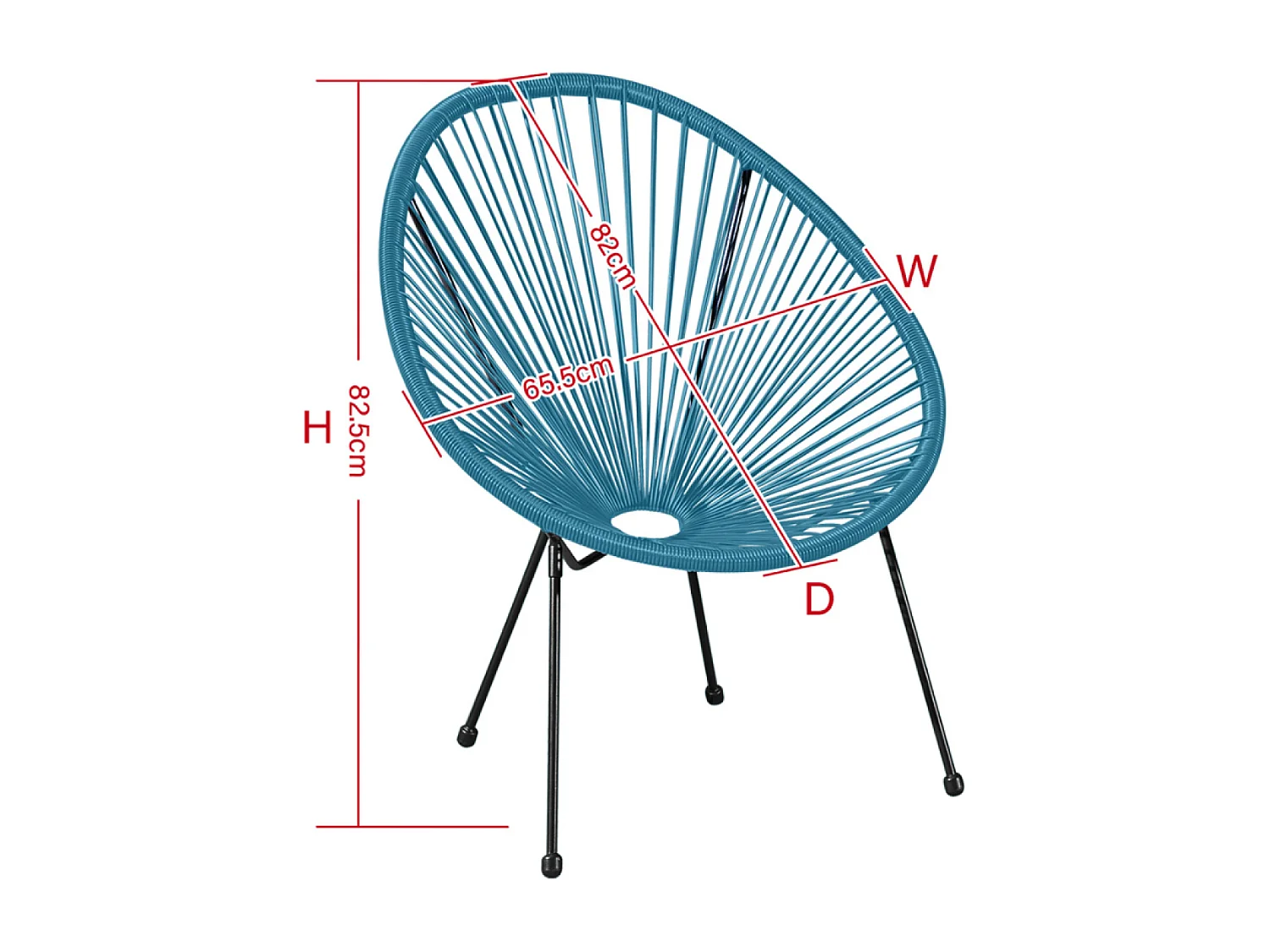 Set di 2 sedie da giardino blu ACAPULCO