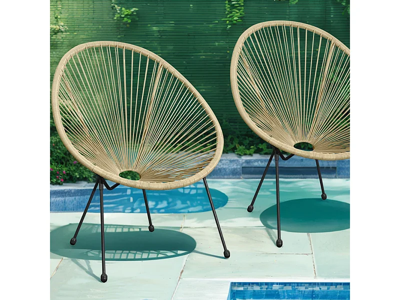 Set di 2 sedie beige ACAPULCO