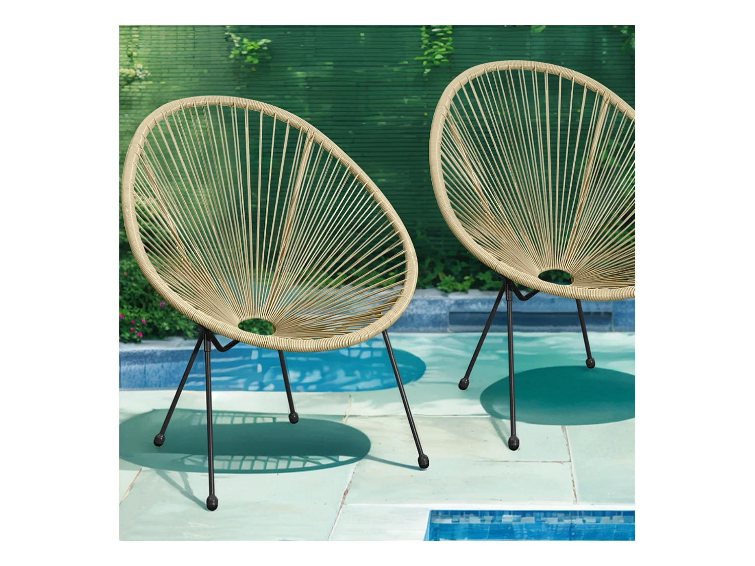 Set de 2 chaises Beige ACAPULCO