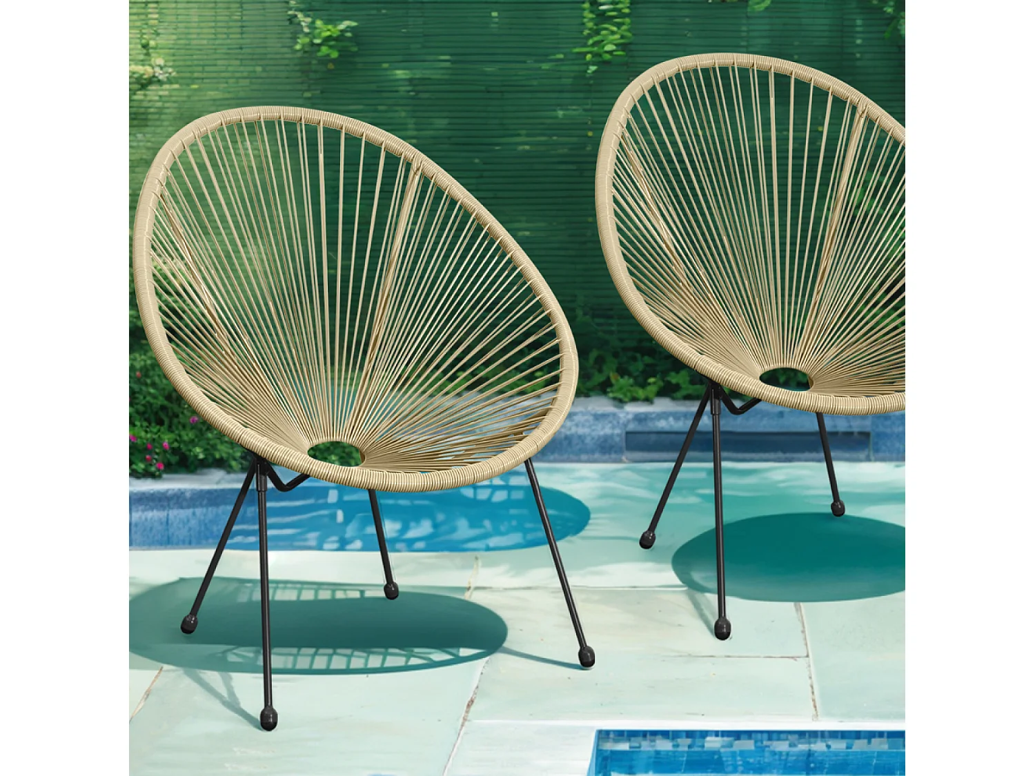 Set de 2 chaises Beige ACAPULCO