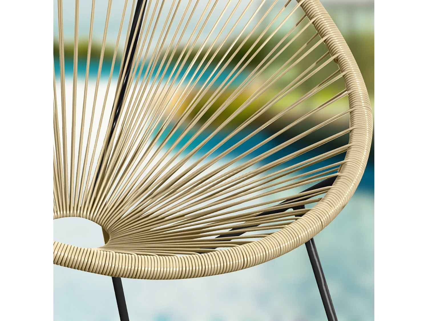 Set van 2 Beige Tuinstoelen ACAPULCO - Tijdloos Design van Robuust Staal