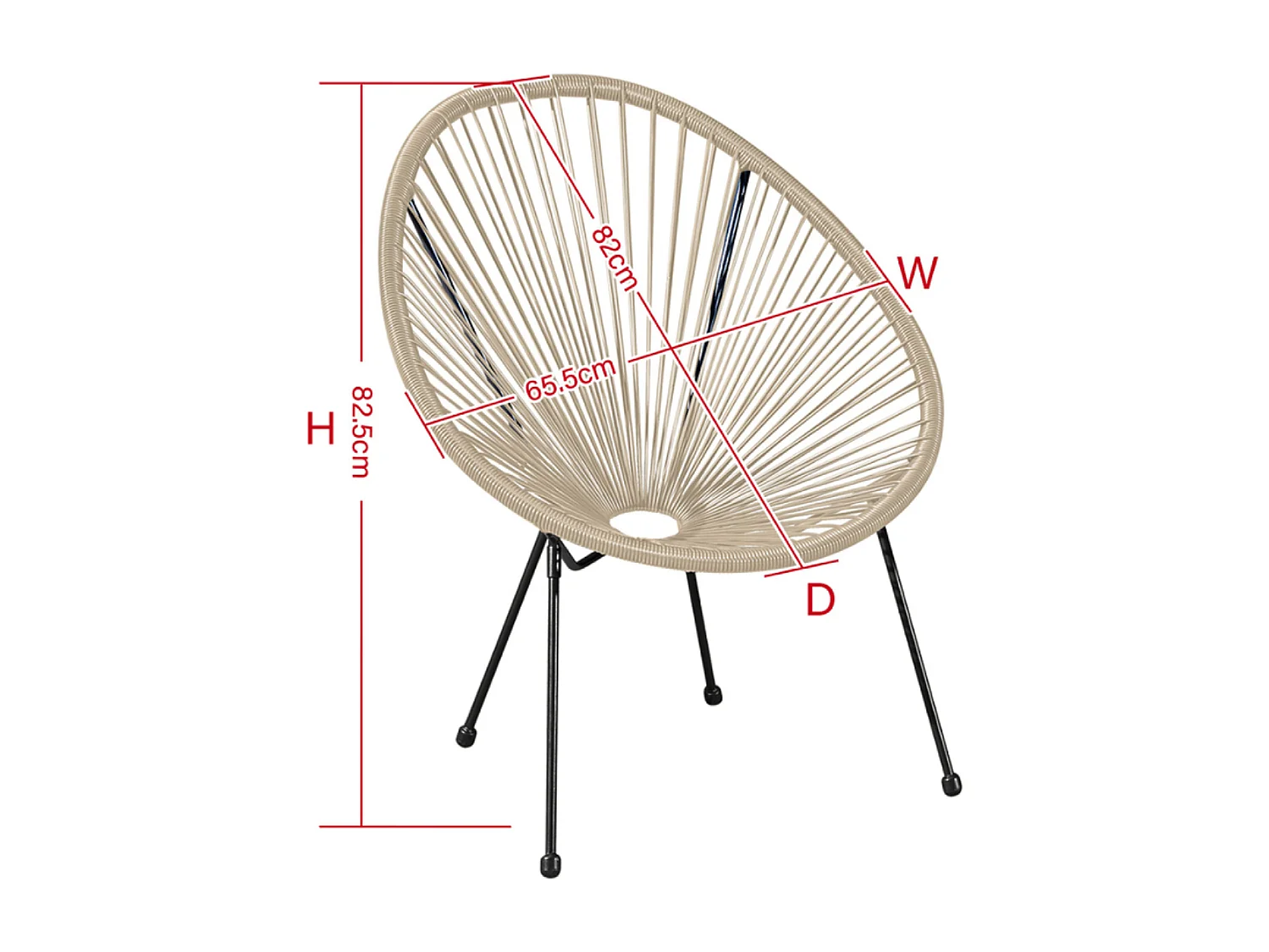 Set van 2 Beige Tuinstoelen ACAPULCO - Tijdloos Design van Robuust Staal