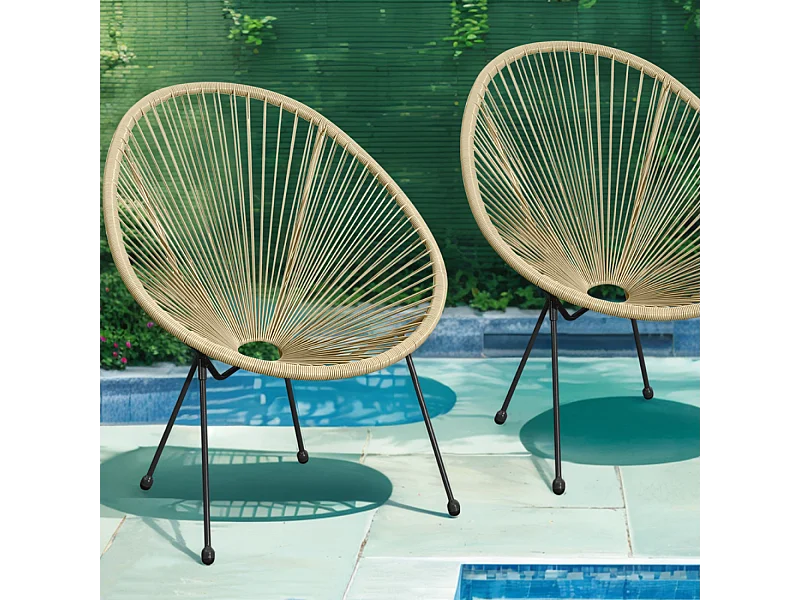 Set de 2 chaises Beige ACAPULCO