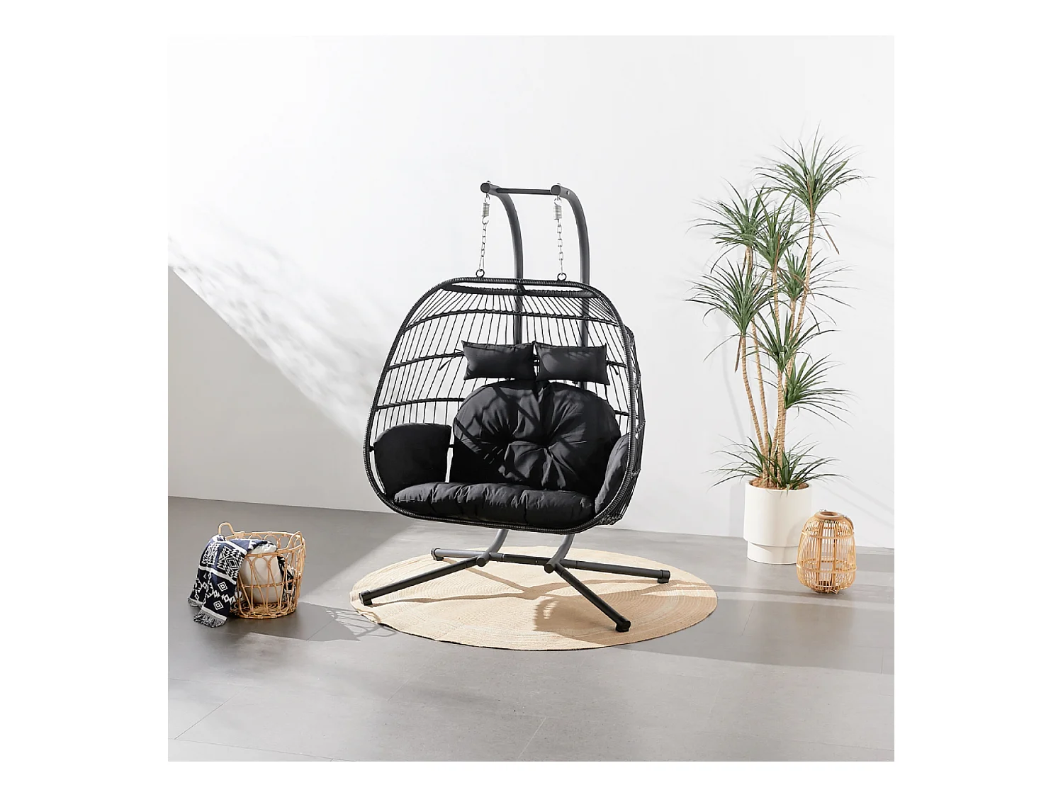 Hängesessel 2-Sitzer schwarz FARO