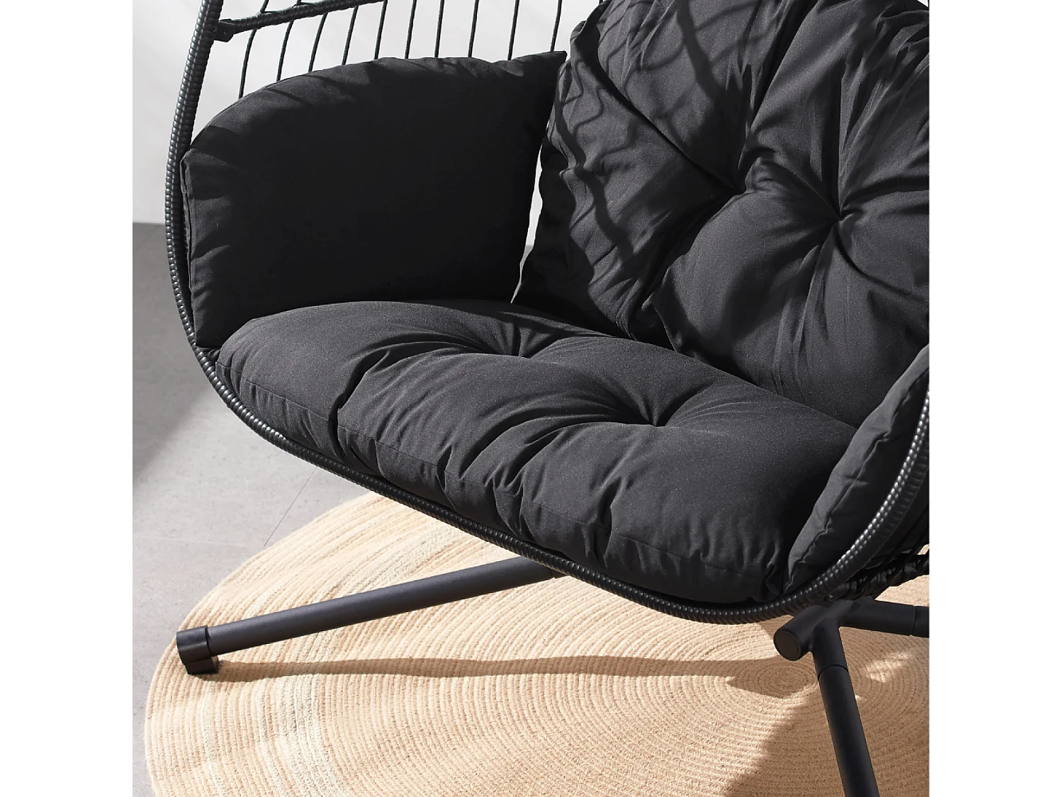 Sillón colgante 2 plazas negro FARO