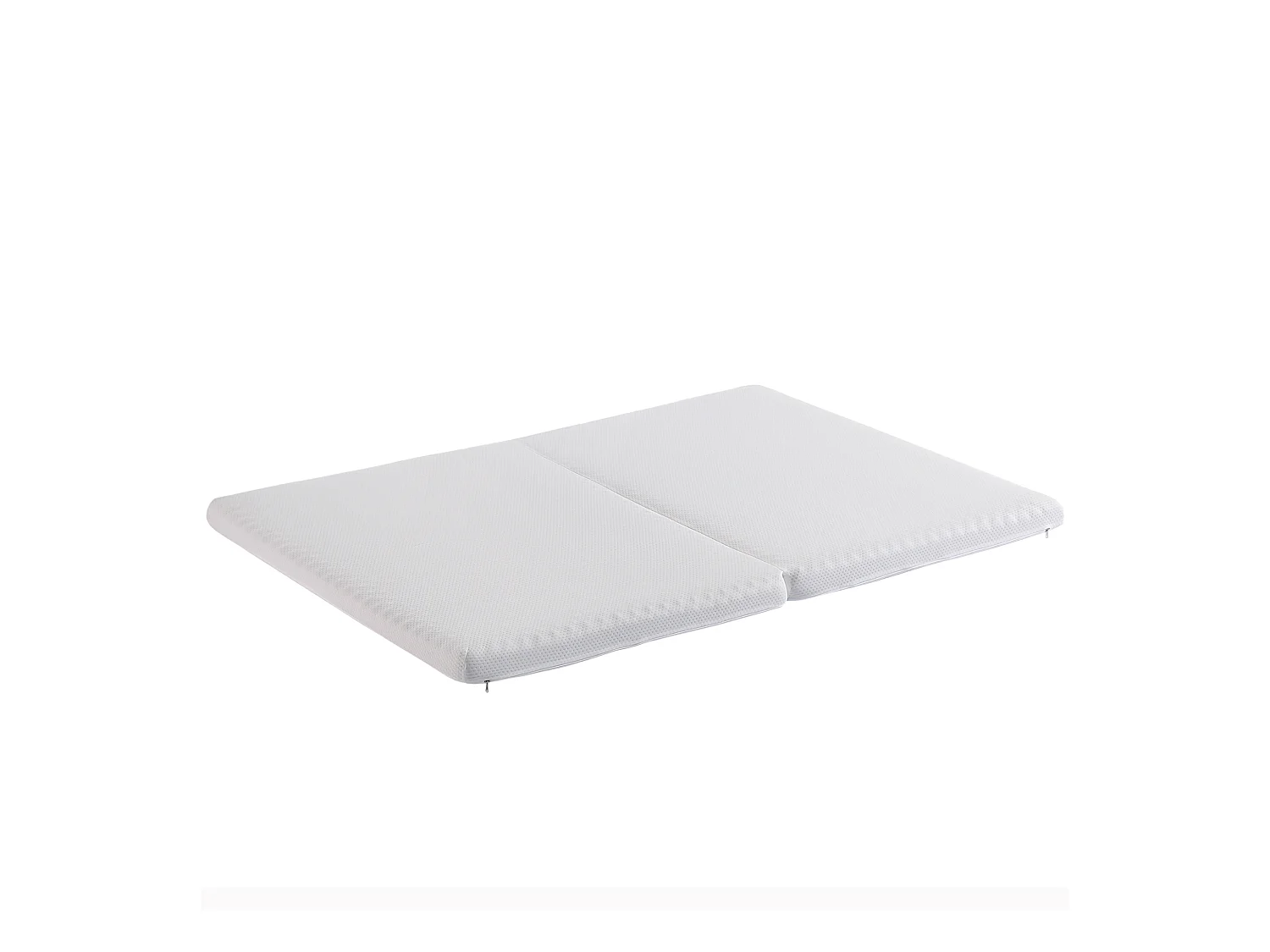 Matelas pliable 140 x 200 cm mousse ép.10cm - éponge 23D - certifié Oeko-Tex - housse blanche + éponge blanche