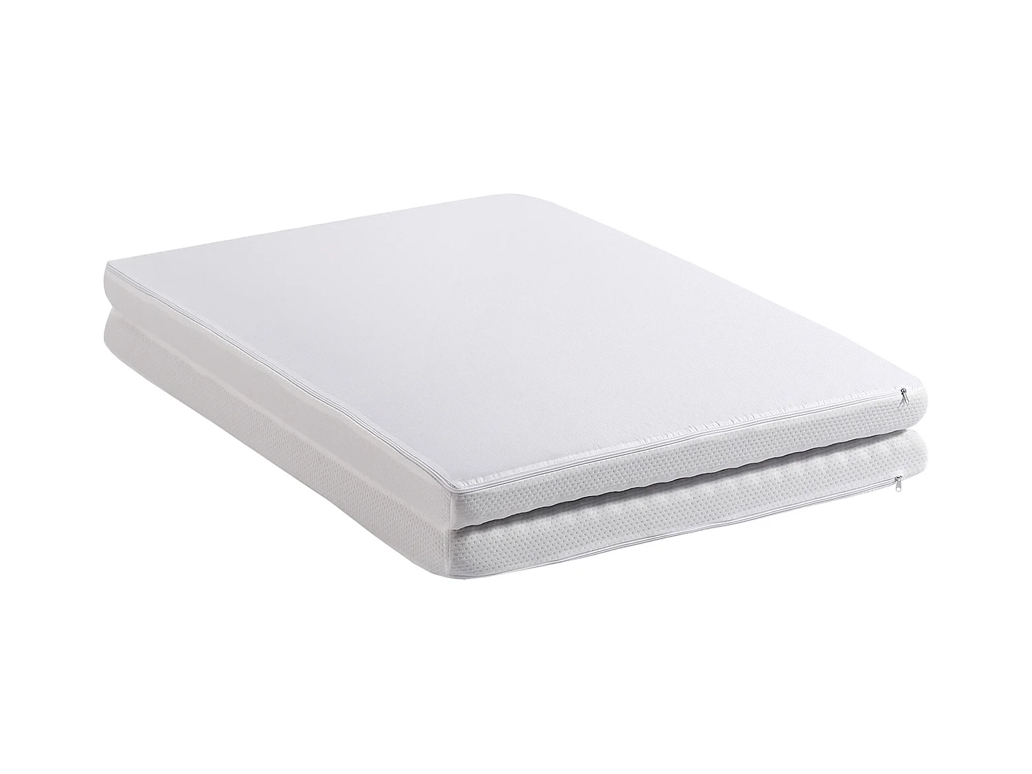 Matelas pliable 140 x 200 cm mousse ép.10cm - éponge 23D - certifié Oeko-Tex - housse blanche + éponge blanche