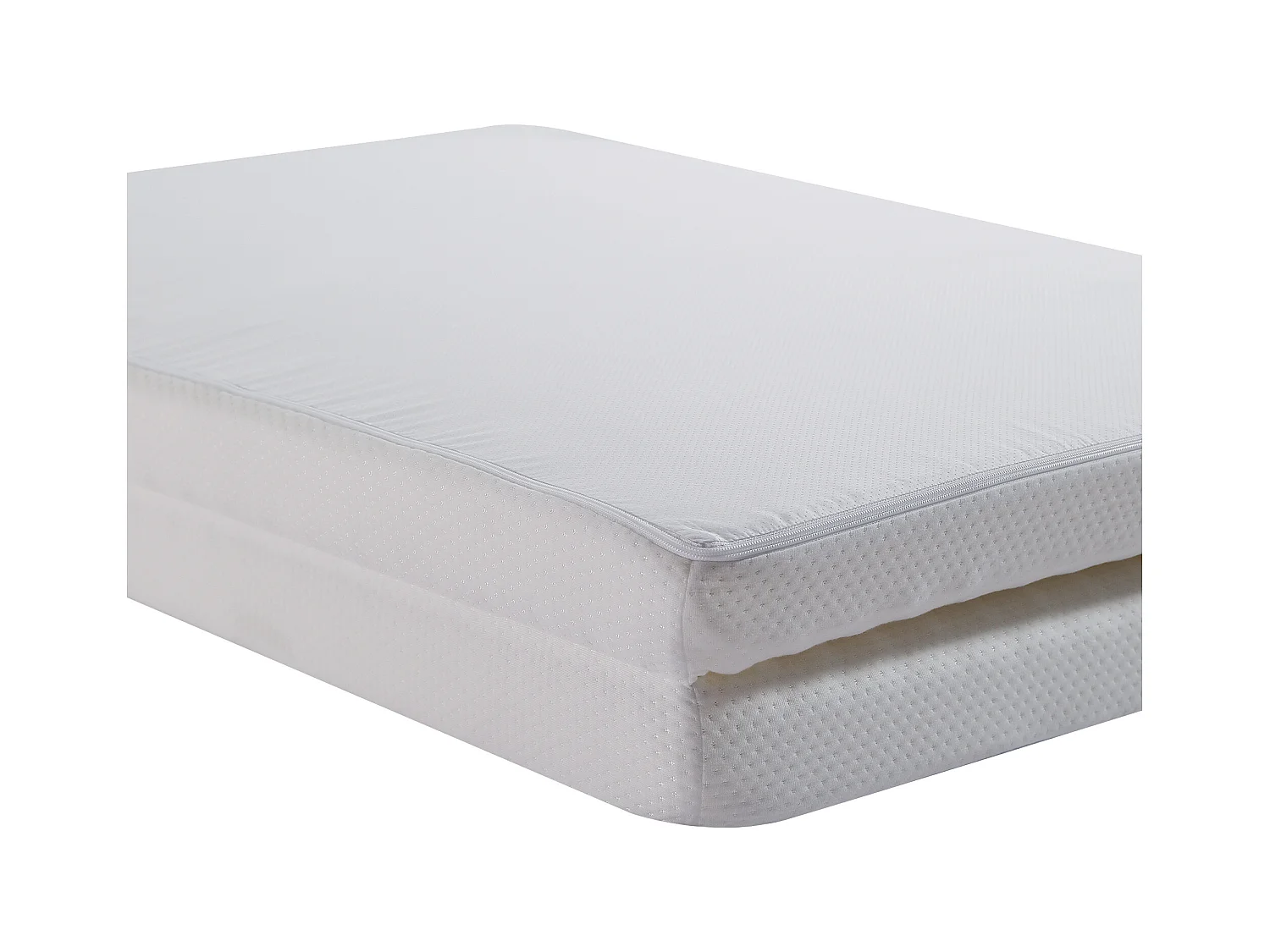 Matelas pliable 140 x 200 cm mousse ép.10cm - éponge 23D - certifié Oeko-Tex - housse blanche + éponge blanche