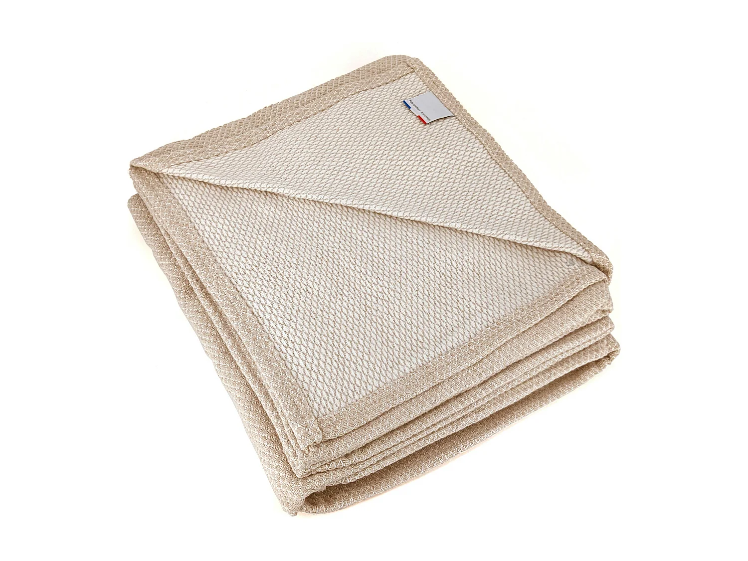 Dessus de lit 230x250 cm coton et lin mélangés CABOURG écru naturel