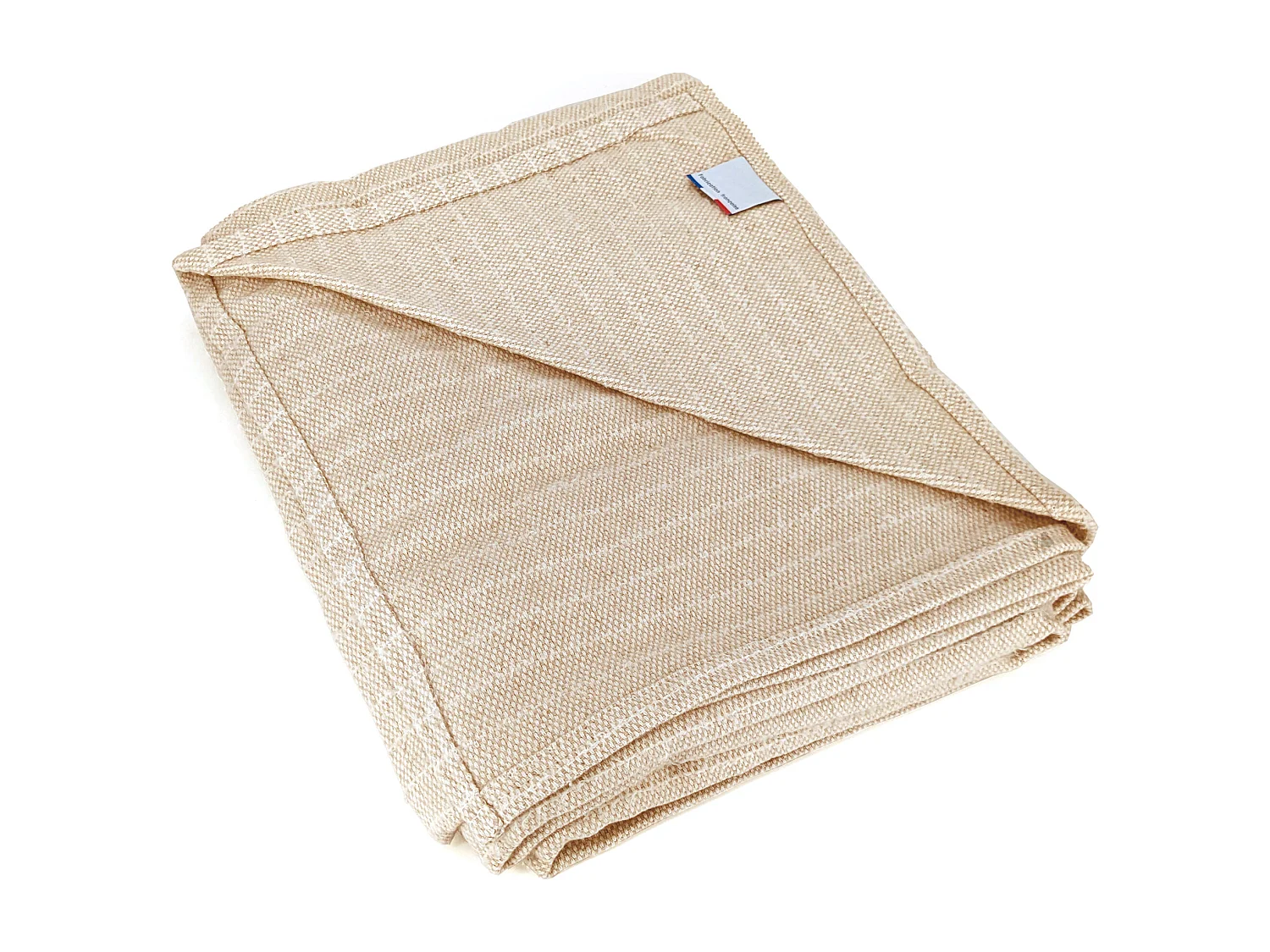 Dessus de lit 230x250 cm coton et lin mélangés ETRETAT écru naturel