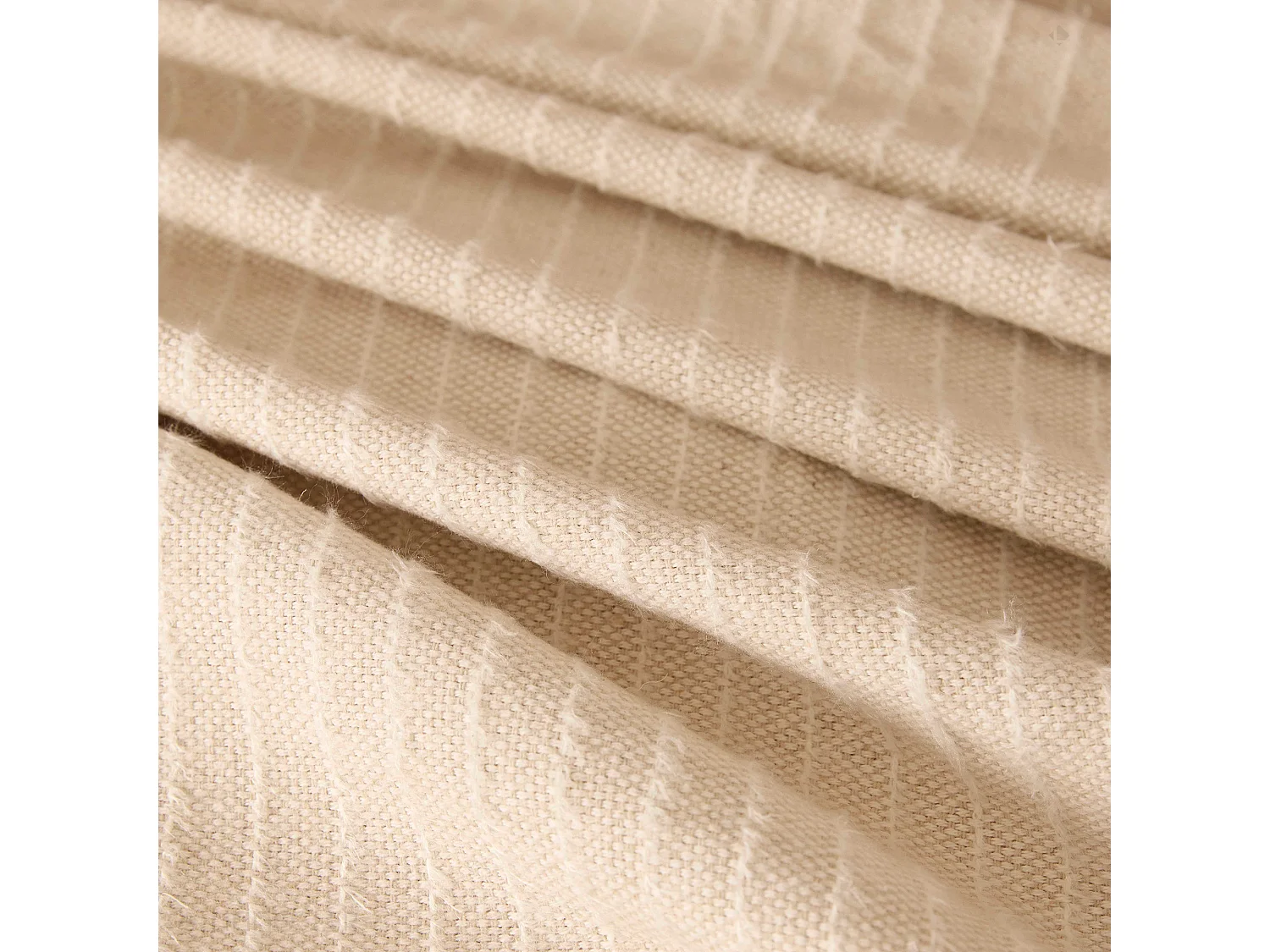 Dessus de lit 230x250 cm coton et lin mélangés ETRETAT écru naturel