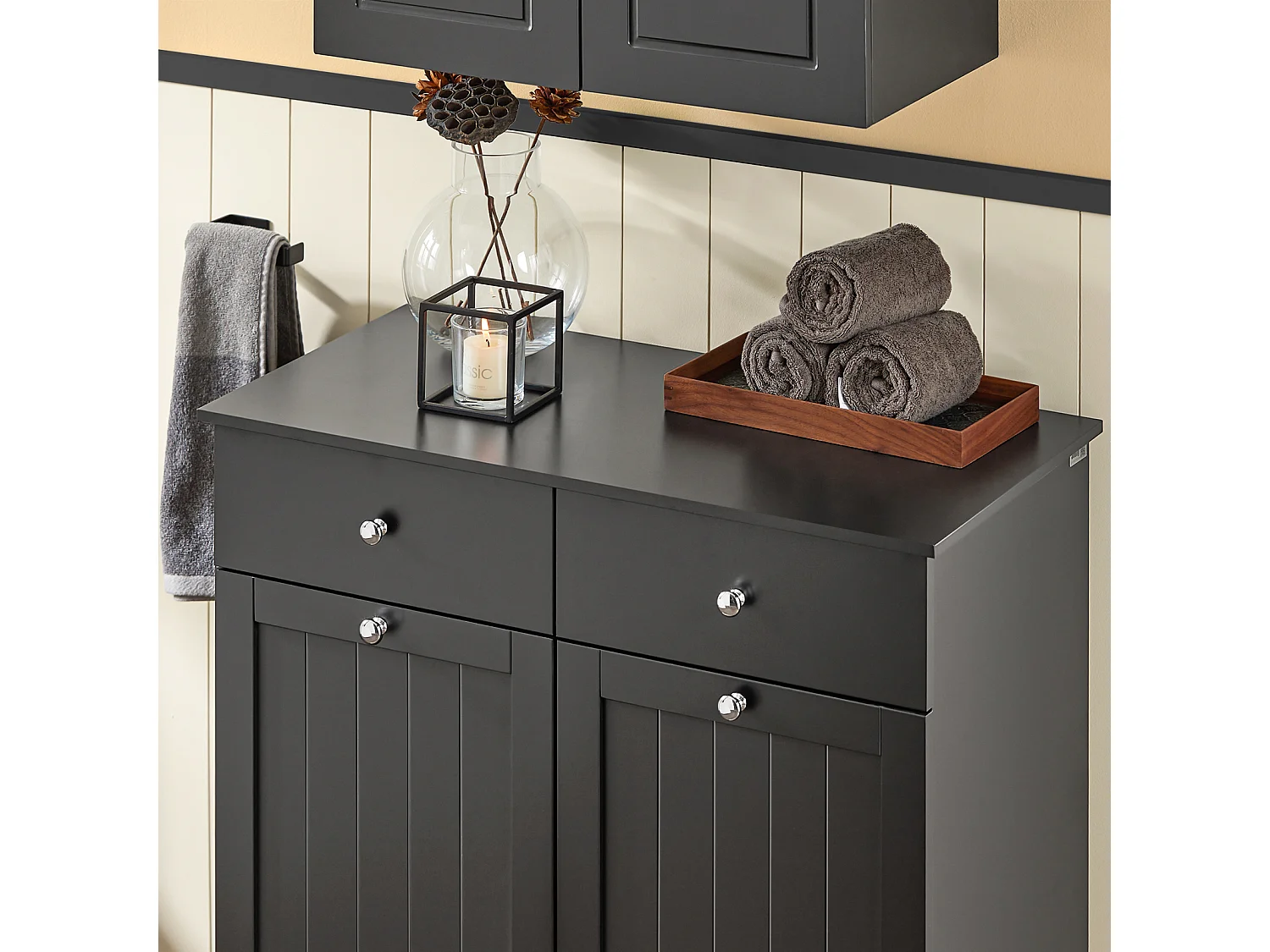 Cesto Para Ropa Sucia Con 2 Cestos BZR33-SCH SoBuy